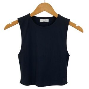 BABATON Aritzia High Neck Crop Tank Top Black Size Small Nylon Elastane Blend L1